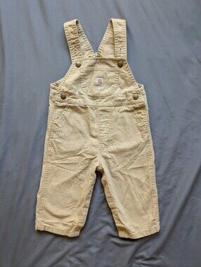 Carhartt 12 Month Light Kacki Bib Overalls Snap Closure